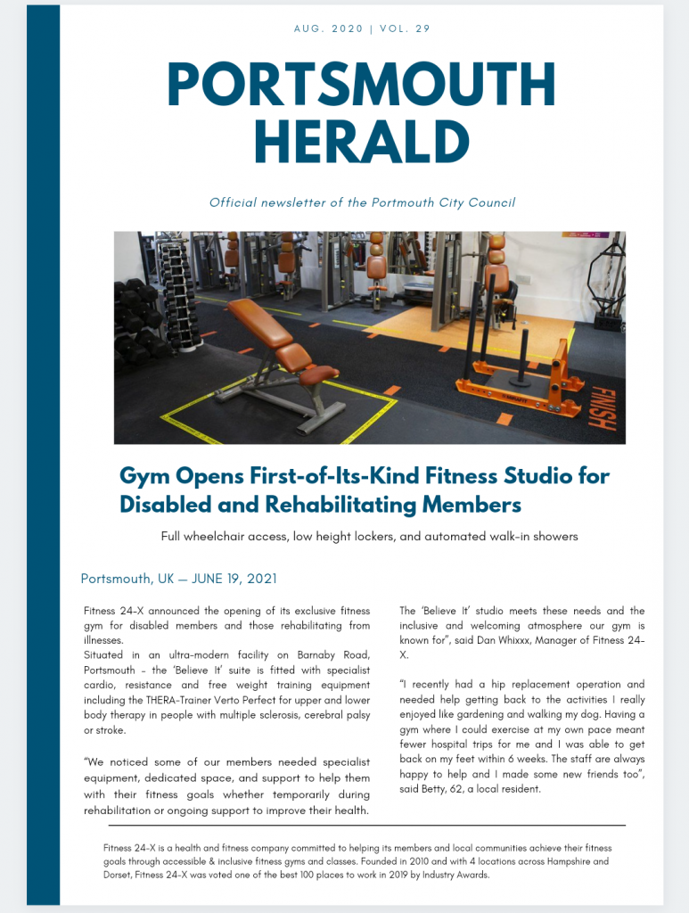 Fitness gym exercise area