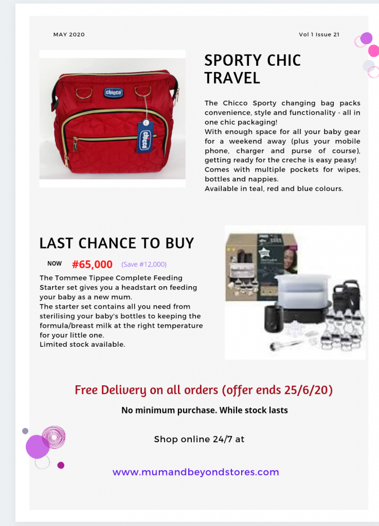 Email newsletter for baby wear online store